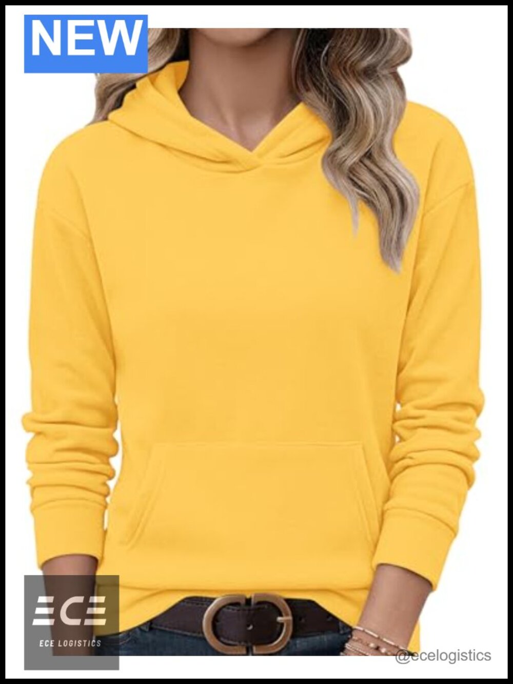 AUSELILY Women's Crewneck Sweatshirt Long Sleeve Pullover Kangaroo Pocket